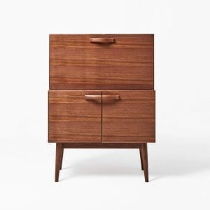 Modern wooden cabinet with a minimalist design.