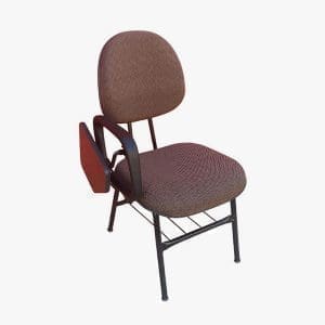 Office chair with armrest and fabric upholstery for ergonomic comfort.