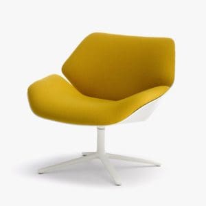 Modern yellow lounge chair for stylish interior decor.