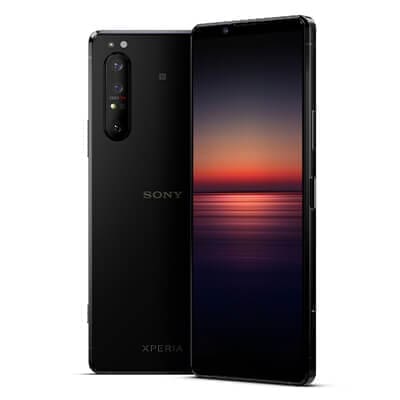Sony Xperia 1 IV smartphone with sunset background